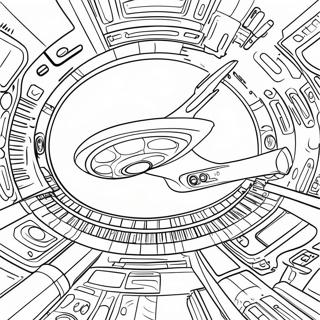 Starship Enterprise in Space Coloring Page | Star Trek coloring page