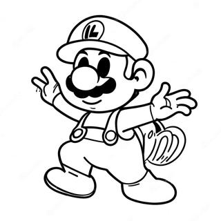 Luigi in Spooky Costume Coloring Page | Mario Halloween coloring page