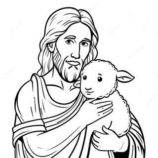 John the Baptist with Lamb Coloring Page | John the Baptist coloring page