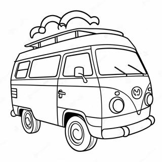 Colorful Mystery Machine Adventure Coloring Page | Mystery Machine coloring page