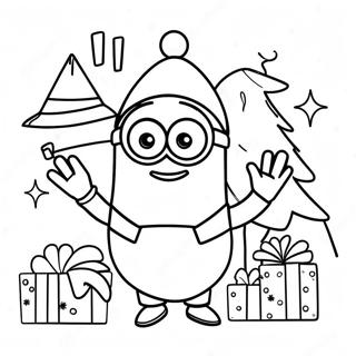 Minion Christmas Coloring Page | Minion Christmas coloring page