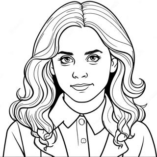 Hermione Granger Realistic Coloring Page