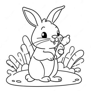 Niedliches Kaninchen mit Karotten Ausmalseite | Winnie Puuh Hase Ausmalbild