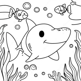 Friendly Shark Swimming Coloring Page | Shark Adventures coloring page