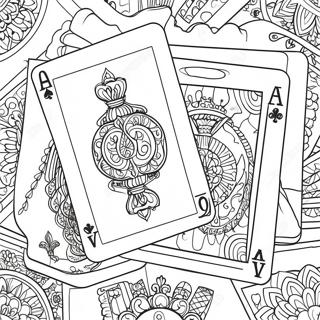 Colorful Playing Cards Coloring Page | Playing Cards coloring page