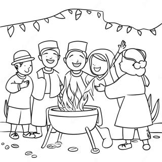 Lag BaOmer Celebration Coloring Page | Lag BaOmer coloring page