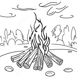 Colorful Lag BaOmer Bonfire Coloring Page | Lag BaOmer coloring page