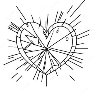 Shattered Heart Coloring Page | Shattered Heart Broken Heart coloring page