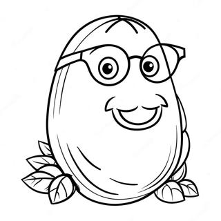 Funny Potato with Sunglasses Coloring Page | Potato coloring page