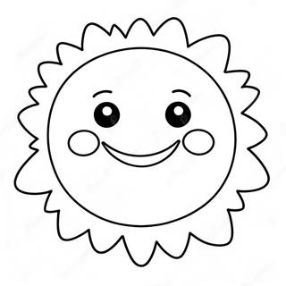 Happy Smiling Sun Coloring Page | Happy coloring page