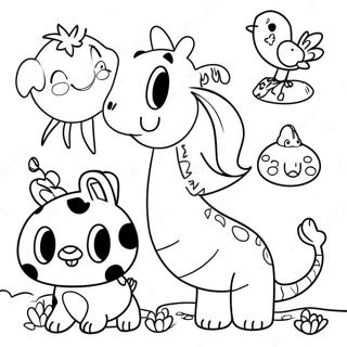 Joyful Animals Coloring Page | Happy coloring page