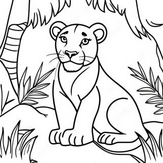 Lioness in the Jungle Coloring Page | Lioness coloring page