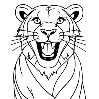 Majestic Lioness Roaring Coloring Page | Lioness coloring page