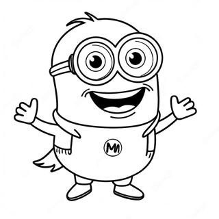 Happy Kevin Minion Coloring Page | Kevin Minion coloring page