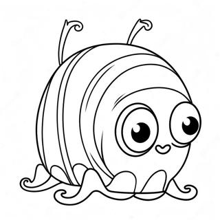 Cute Larva with Big Eyes Coloring Page | Larva coloring page
