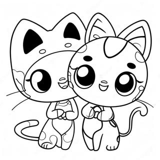 Charming Miraculous Ladybug and Cat Noir Coloring Page | Miraculous Ladybug coloring page