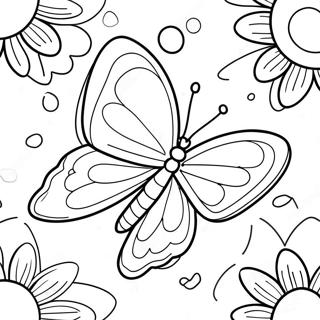 Colorful Butterfly Pollinator Coloring Page | Pollinator coloring page