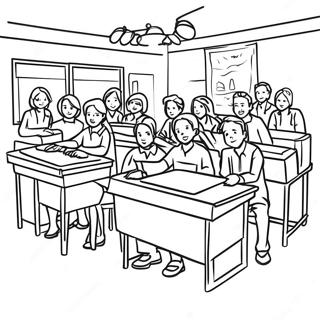 Social Studies Classroom Coloring Page | Social Studies coloring page