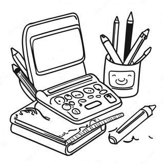Cute School Supplies Coloring Page | Cute School Supplies coloring page