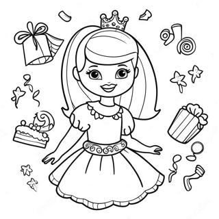 Pagina da Colorare di Barbie Buon Compleanno | pagina da colorare Buon Compleanno Barbie