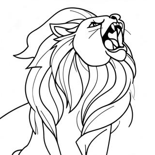 Majestic Lion Roaring Coloring Page | Big Cat coloring page