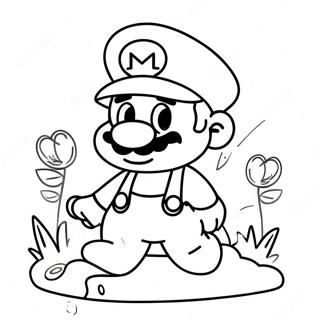 Adventurous Mario in Wonderland Coloring Page | Mario Wonder coloring page