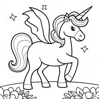 Magischer Einhorn Ausmalbild für 7-jährige Mädchen | für 7-jährige Mädchen Ausmalbild