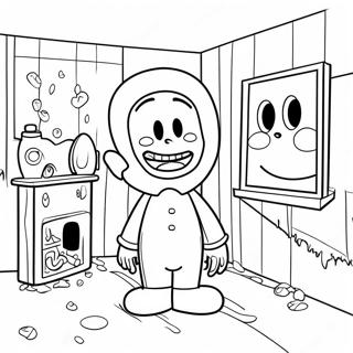 Creepy Backrooms Character Coloring Page | Backrooms Characters coloring page