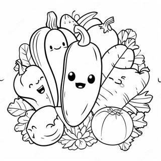 Cute Vegetable Coloring Page | Cute Vegetable coloring page