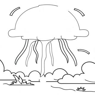 Thunderstorm Scene Coloring Page | Thunderstorm coloring page