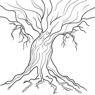 Lightning Striking Tree Coloring Page | Thunderstorm coloring page