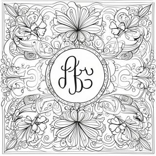 Elegant Calligraphy Flourishes Coloring Page | Calligraphy Practice coloring page