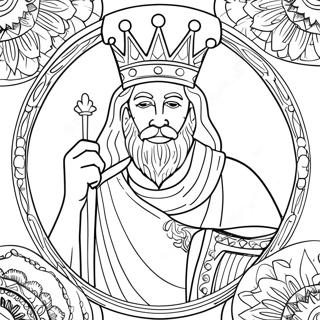 Wise King Solomon with a Crown Coloring Page | King Solomon coloring page