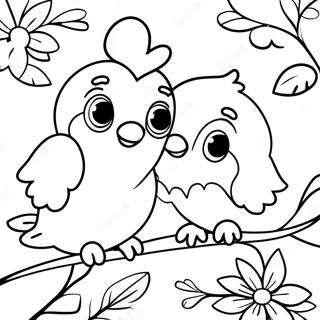 Love Birds Coloring Page | Love Birds coloring page