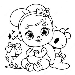 Cute Baby Disney Princesses Coloring Page | Baby Disney coloring page