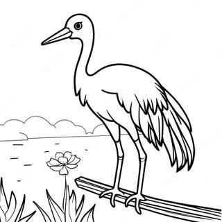 Crane Coloring Page | Crane coloring page