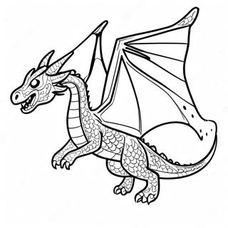 Majestic Ender Dragon Flying Coloring Page | Ender Dragon coloring page