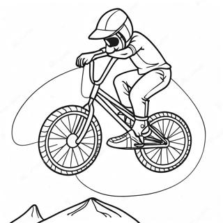 Cool BMX Rider Performing Tricks Coloring Page | BMX coloring page