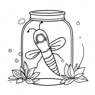 Glowing Firefly in a Jar Coloring Page | Firefly coloring page