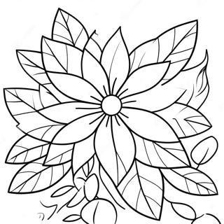 Poinsettia Flower Coloring Page | Poinsettia coloring page