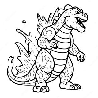 Godzilla Atomic Breath Coloring Page | Godzilla Atomic Breath coloring page