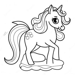 Glittrande Sjöjungfru Pony Målarbild | Min Lilla Pony Sjöjungfru målarbild