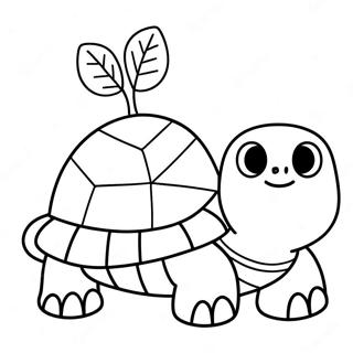 Cute Cartoon Tortoise Coloring Page | Tortoise coloring page