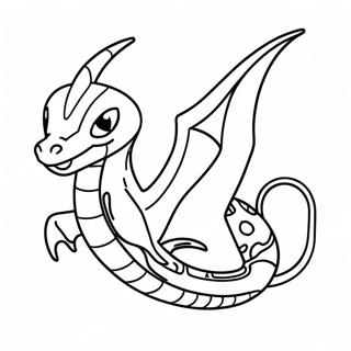 Flying Rayquaza Coloring Page | Rayquaza coloring page