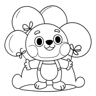 Killy Willy with Colorful Balloons Coloring Page | Killy Willy coloring page