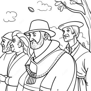 Pilgrims Coloring Page | Pilgrims coloring page