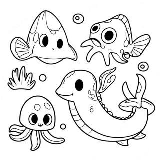 Cute Subnautica Creatures Coloring Page | Subnautica coloring page