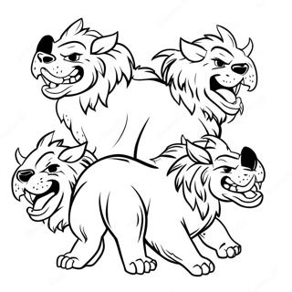 Cerberus Mythical Creature Coloring Page | Cerberus coloring page