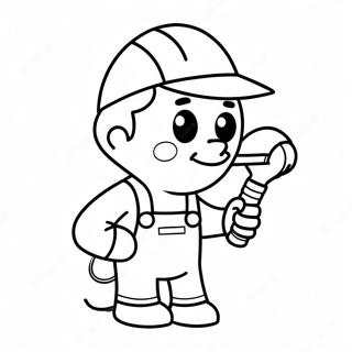 Cute Cartoon Welder Coloring Page | Welding coloring page