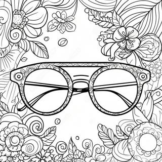 Vintage Hipster Glasses Coloring Page | Hipster Aesthetic coloring page